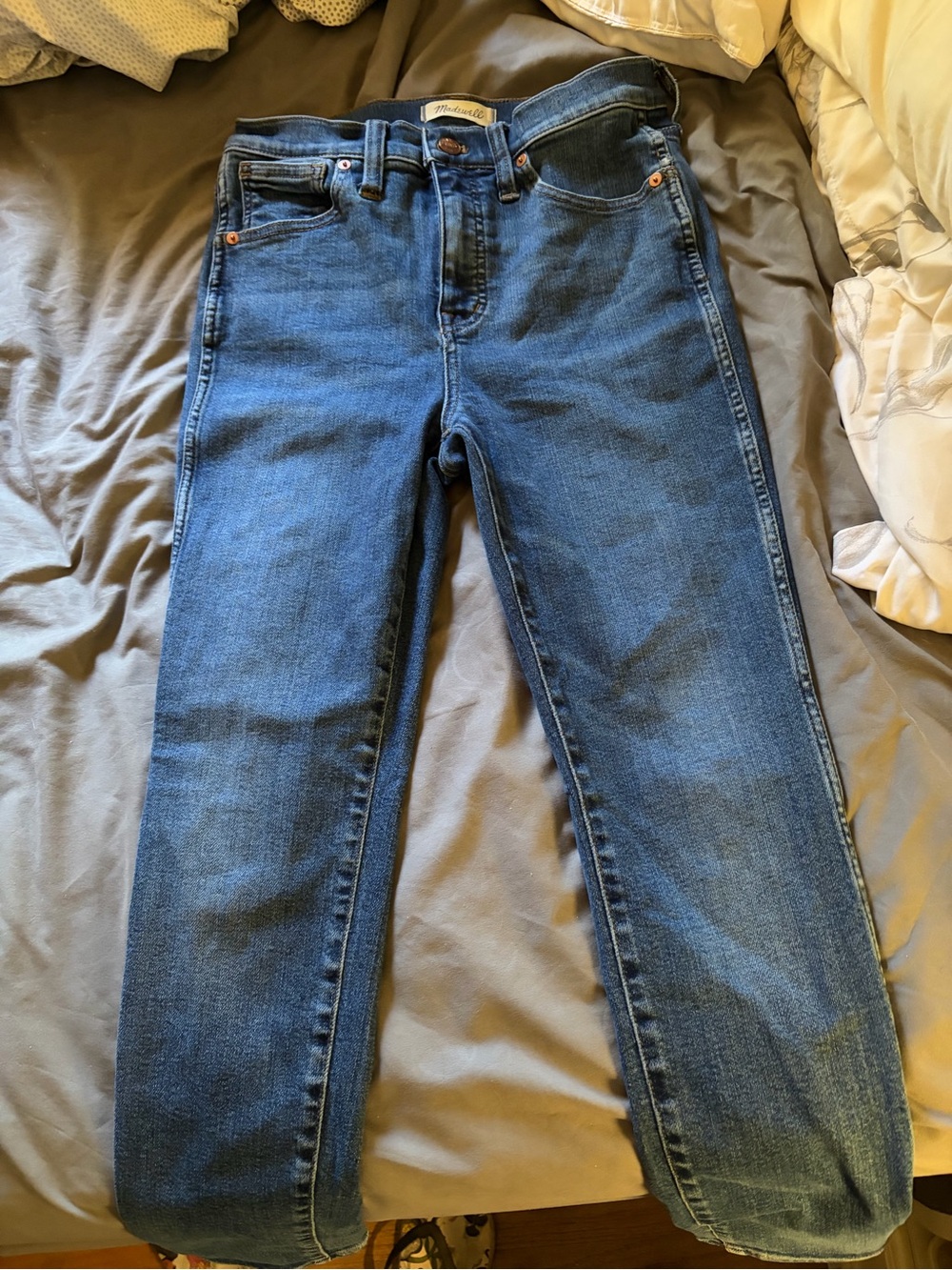 Madewell Women's High Rise Skinny Jeans in Mid Blue Wash